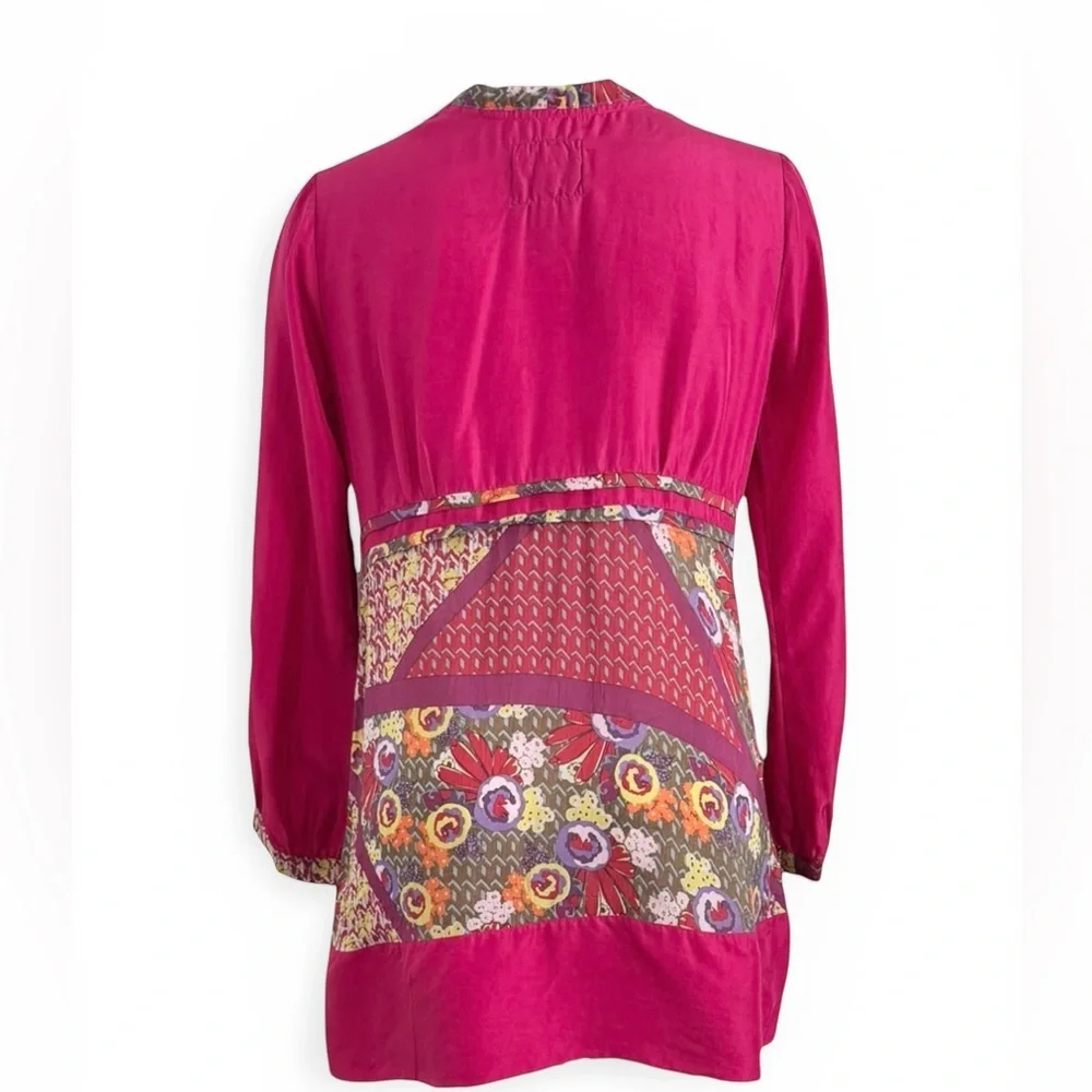 JOHNNY WAS PINK EMBROIDERED BOHO TUNIC TOP SZ S - Picture 6 of 9